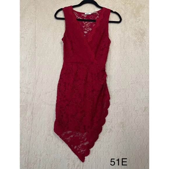 Urban Outfitters Kimchi Blue Red Lace Bodycon Dress‎ Sz Small Made In USA - Picture 1 of 14